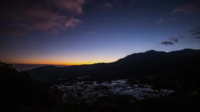 云南红河元阳梯田日出视频素材