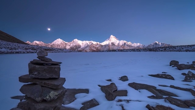 贡嘎雪山延时视频素材