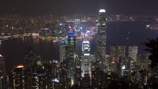 太平山维港中环夜景视频素材