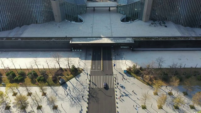 广东省深圳市福田区CBD中心城深圳书城音乐厅航拍视频素材