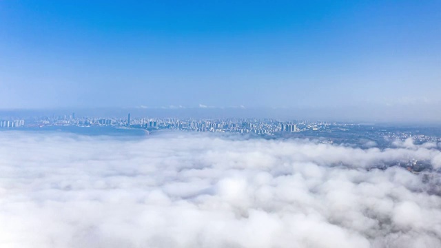 海口平流雾云层航拍延迟视频素材