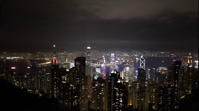 太平山顶维多利亚港夜景视频素材