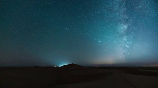 银河星空下的沙漠地带视频素材