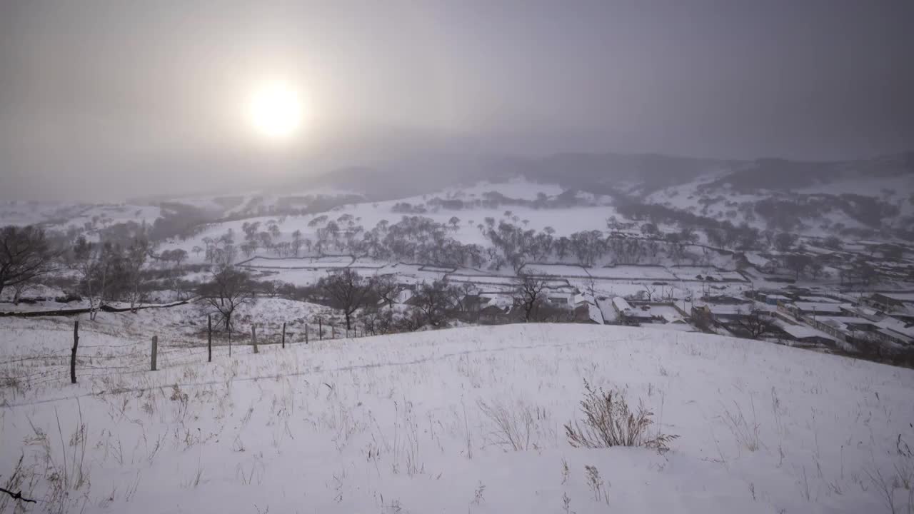 内蒙古冬季雪景震撼视频视频素材