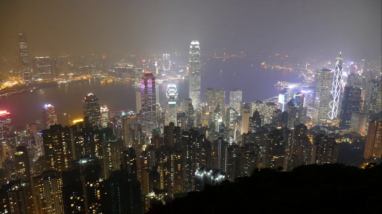 香港地标建筑维多利亚港城市摩天大楼视频素材