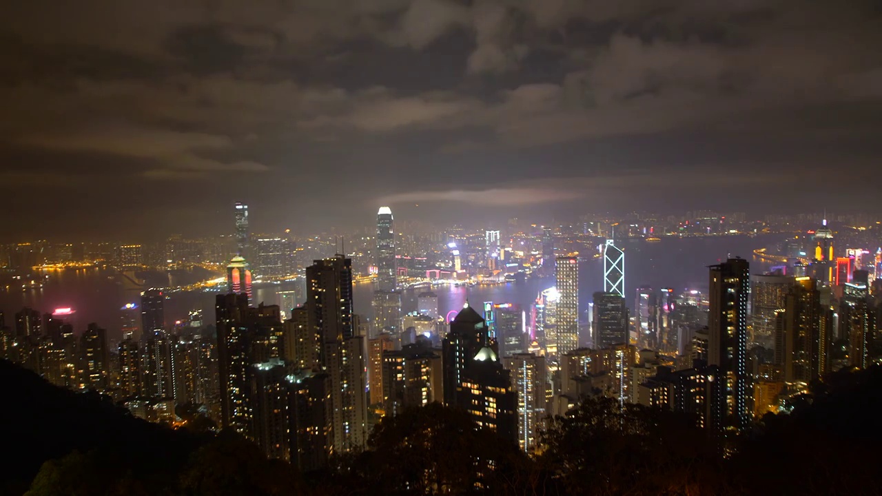 香港地标建筑维多利亚港城市摩天大楼视频素材