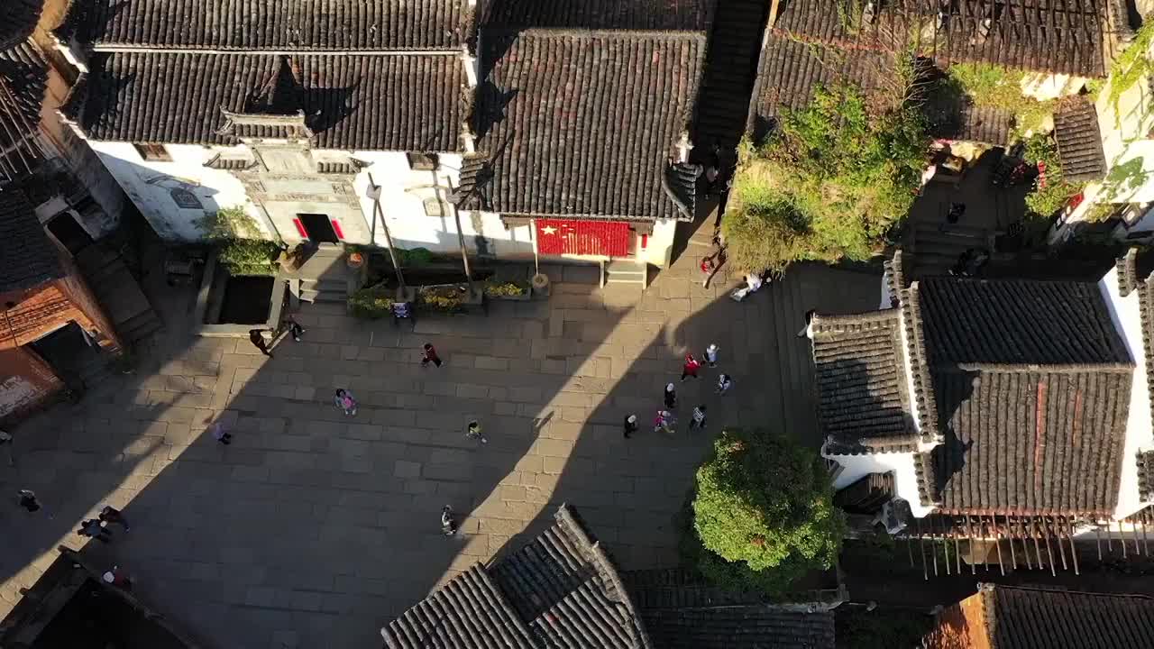 婺源篁岭旅游度假区秋季航拍视频视频素材