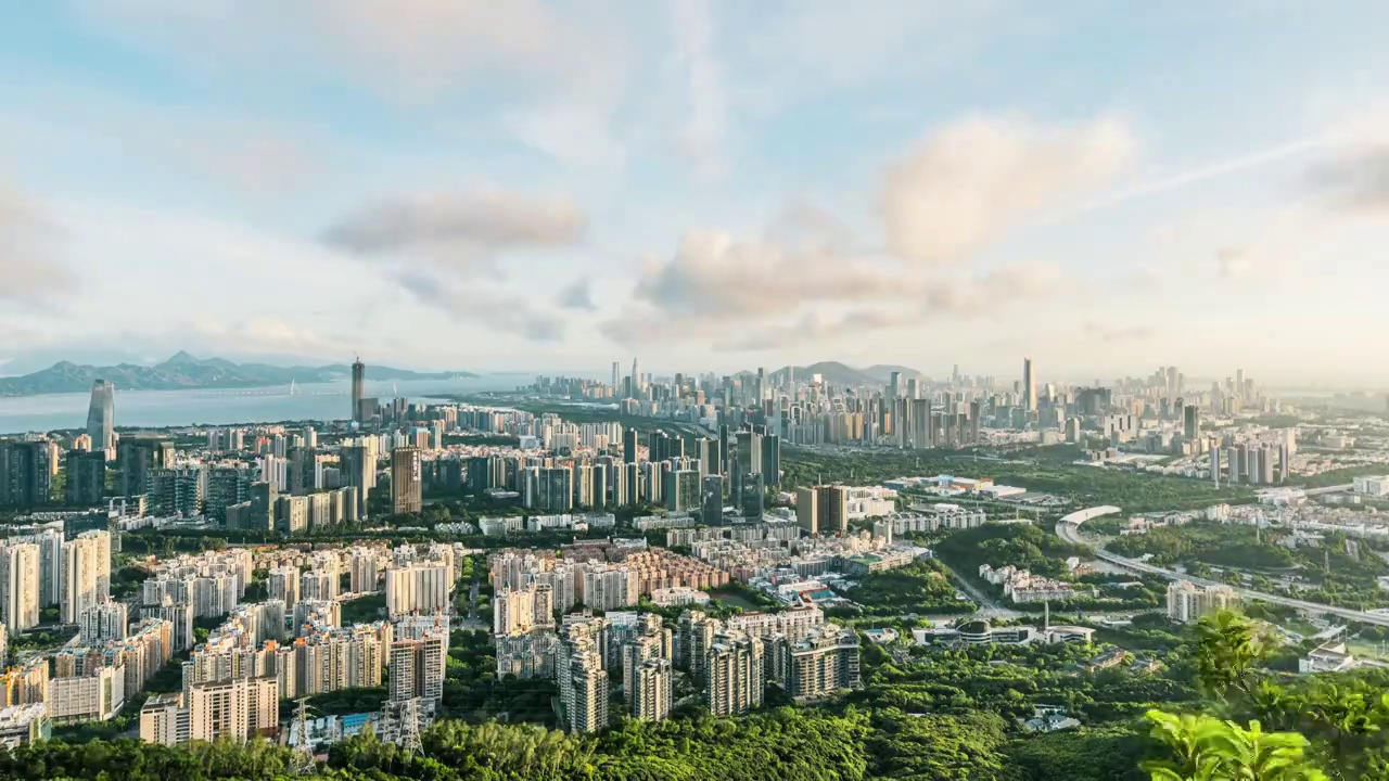 深圳南山区全景延时视频素材