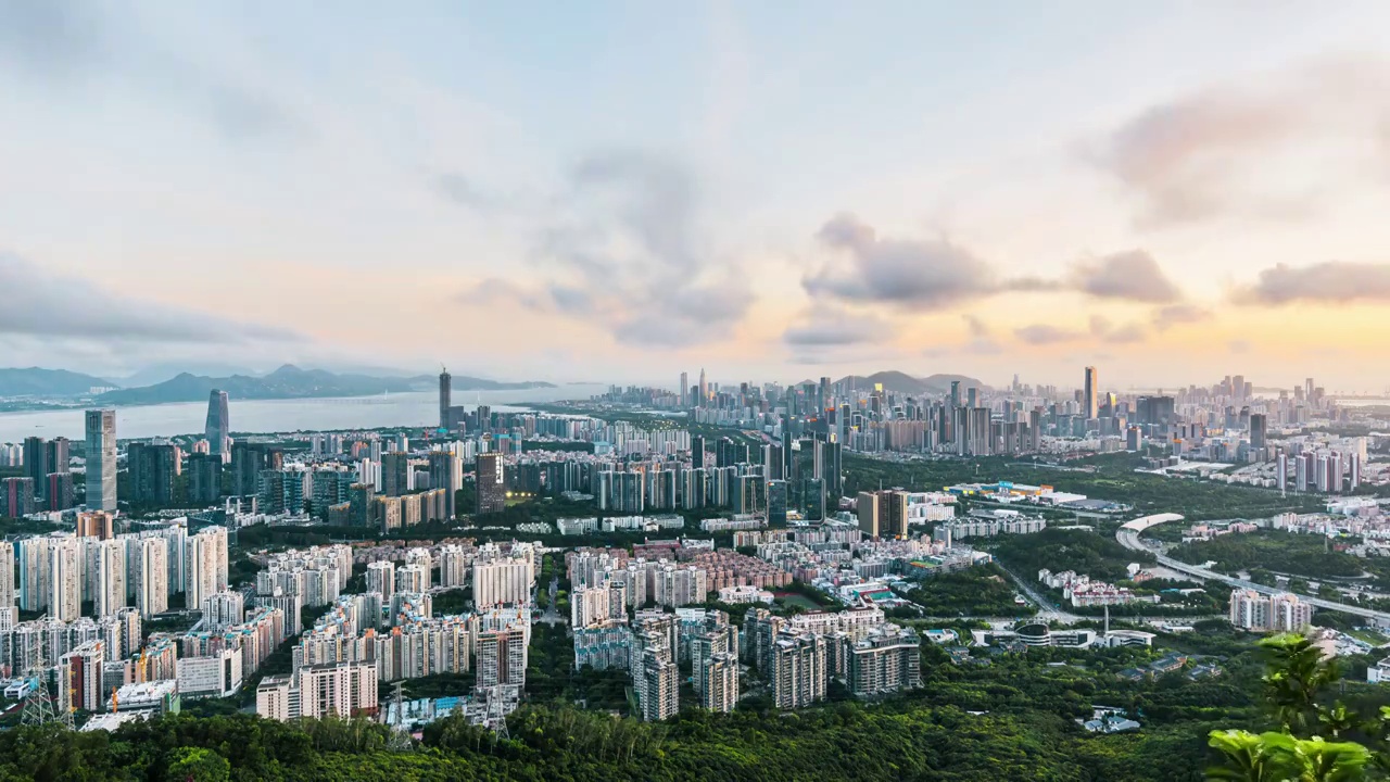 深圳南山区全景延时视频素材