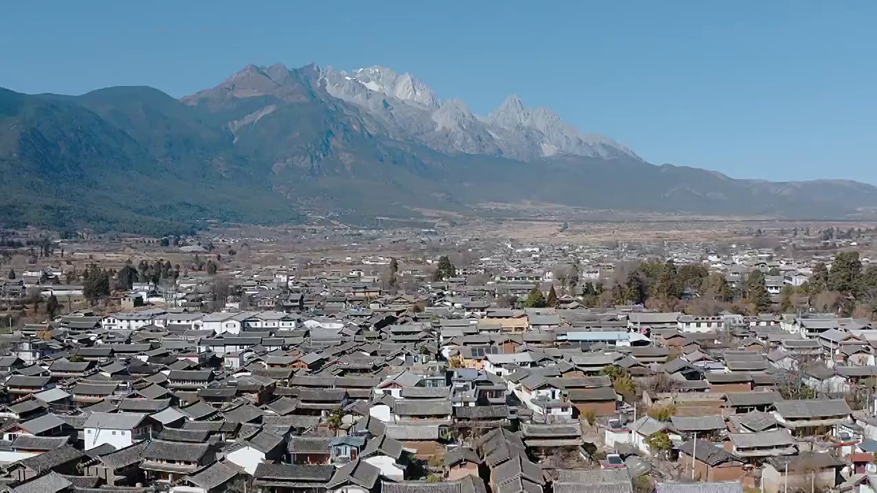 丽江古城航拍视频素材