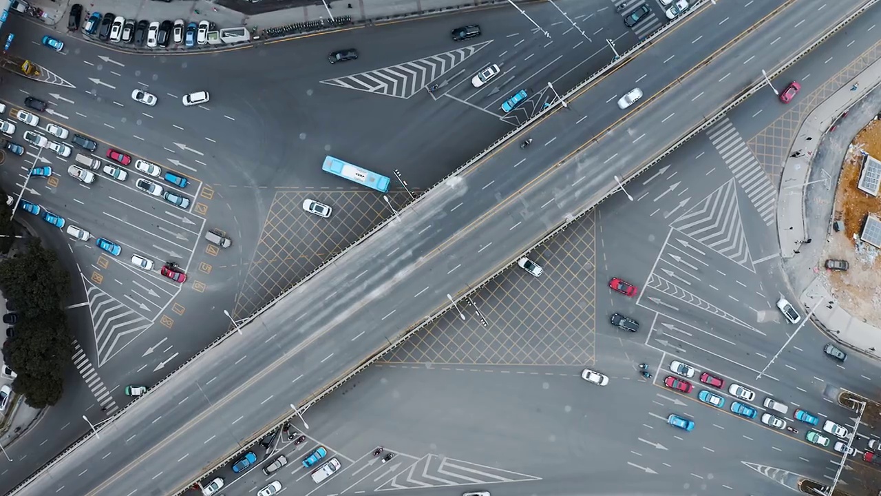 城市道路交通航拍视频素材