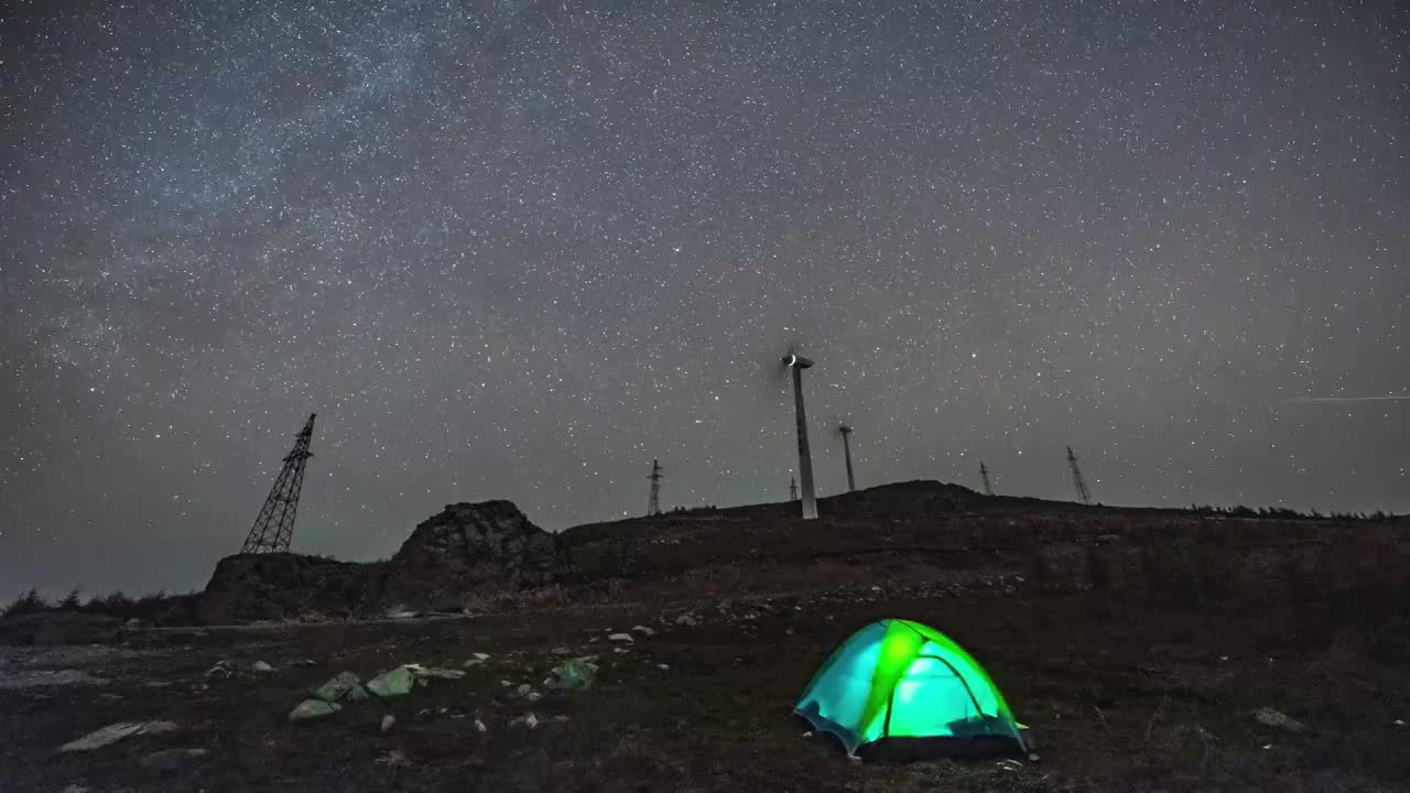 冰山梁银河星空延时视频视频素材