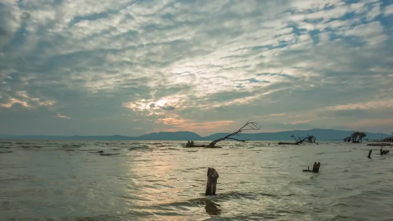 中国云南昆明滇池湿地风光延时视频素材