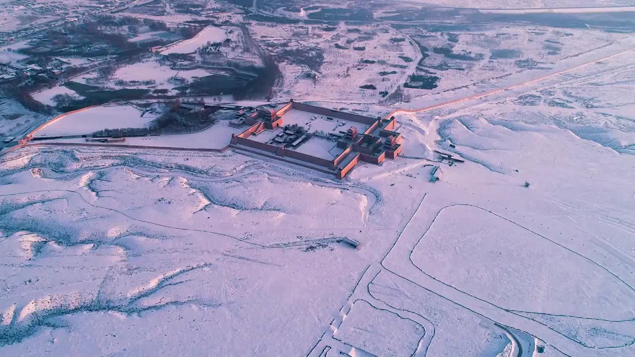 甘肃嘉峪关长城雪景视频素材