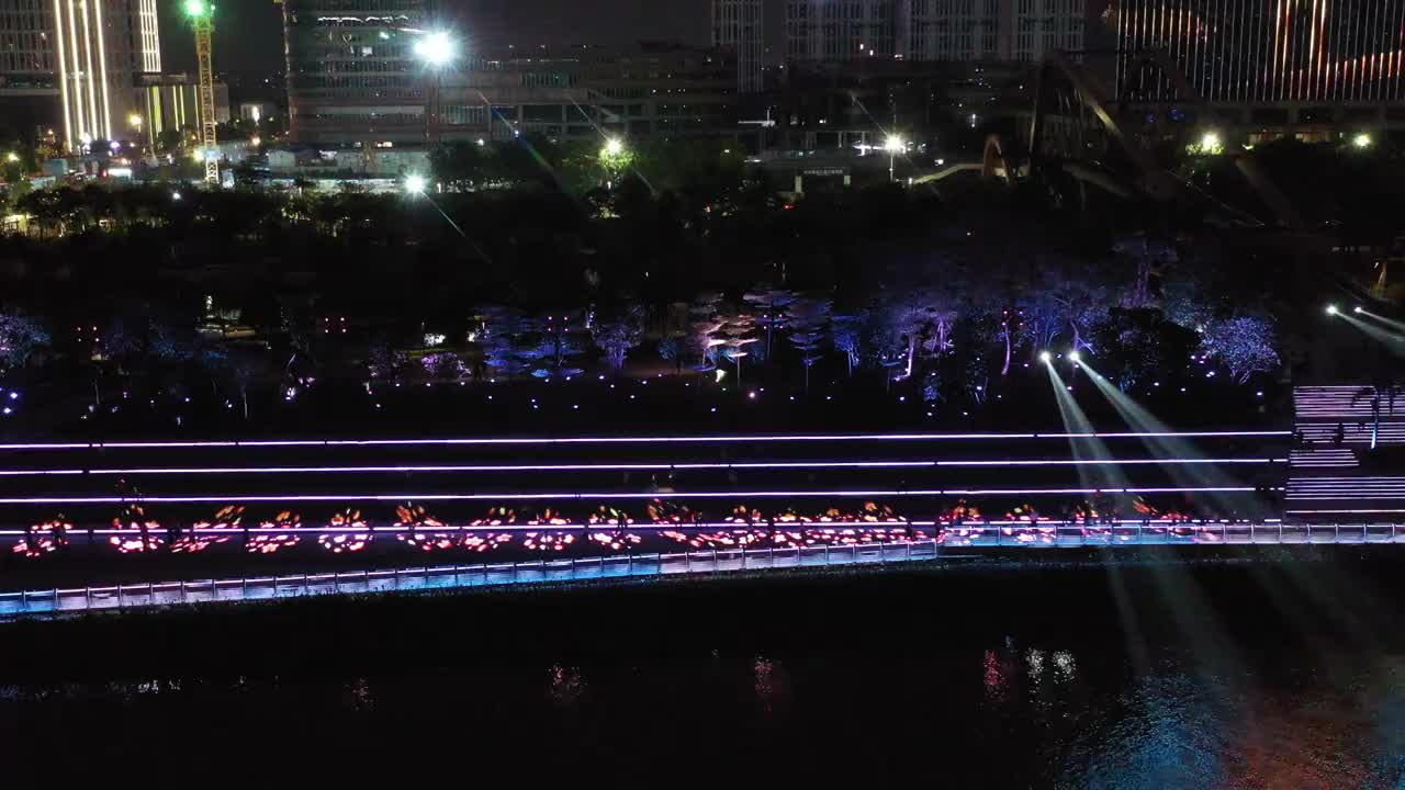 佛山市佛山新城夜景航拍视频素材