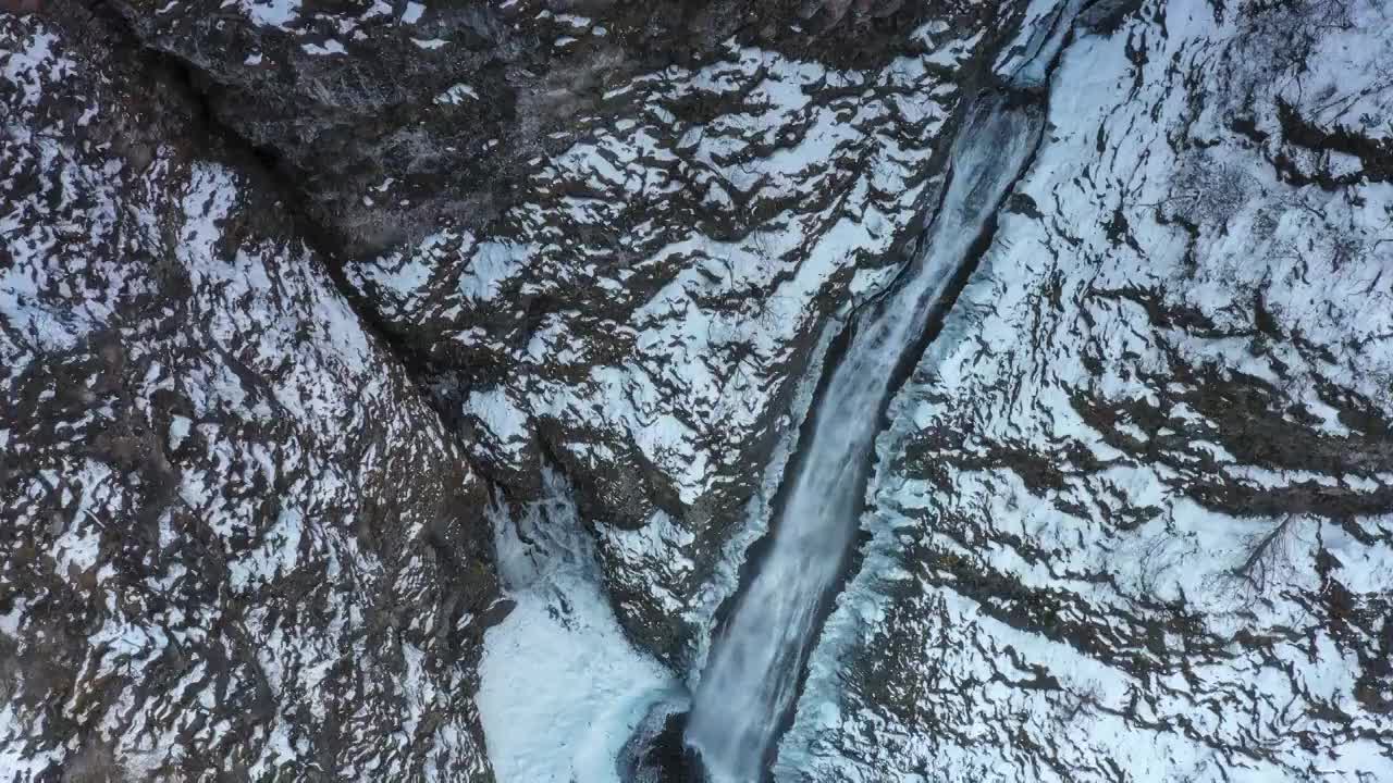 四川阿坝邛崃山脉霸王山谷冰瀑布风光视频素材