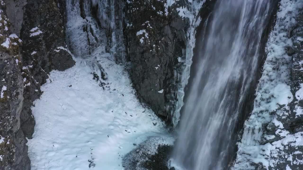 四川阿坝邛崃山脉霸王山谷冰瀑布风光视频素材