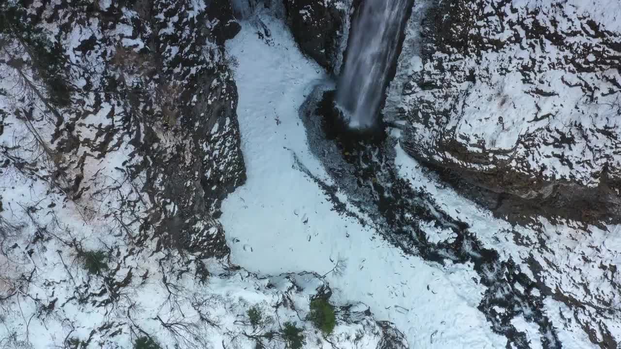 四川阿坝邛崃山脉霸王山谷冰瀑布风光视频素材