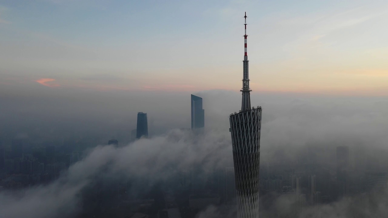 广州塔云海景观视频素材