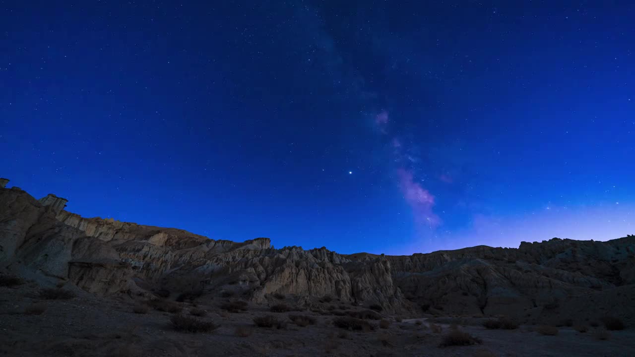 延时摄影西藏风光阿里扎达土林霞义沟银河浩瀚星辰视频素材