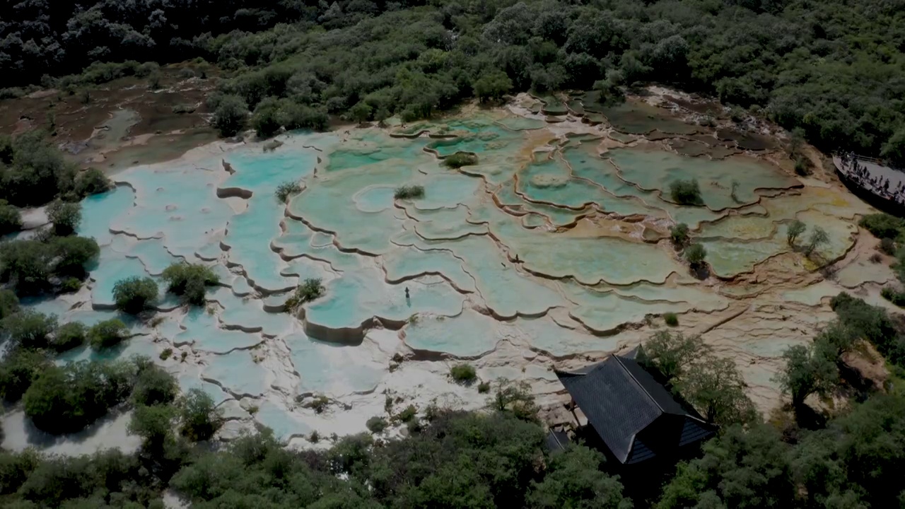 四龙黄龙五彩池视频素材