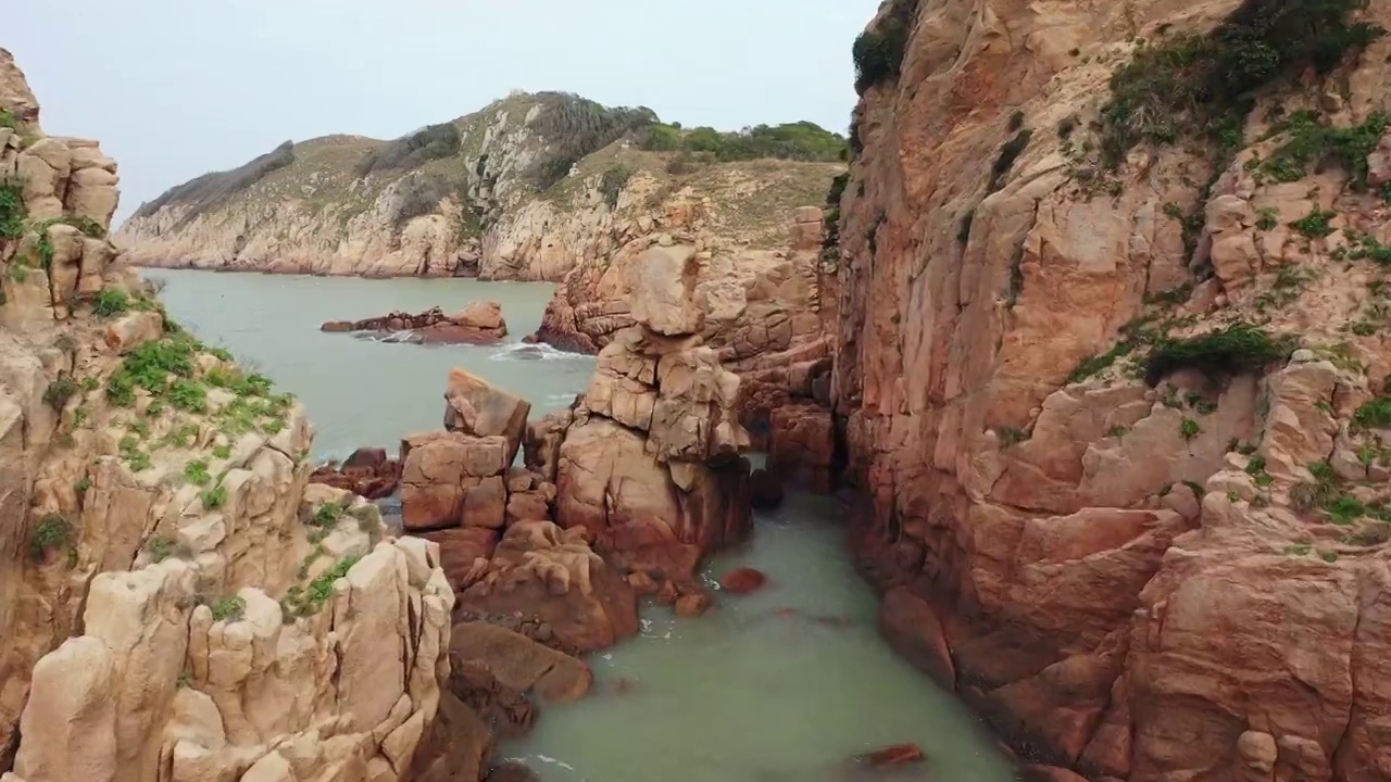 福建宁德霞浦吕峡下尾岛海景自然风光航拍视频素材