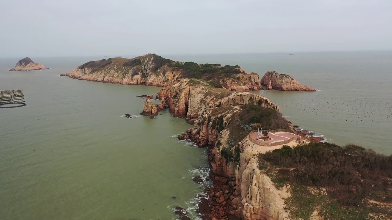 福建宁德霞浦吕峡下尾岛海景自然风光航拍视频素材