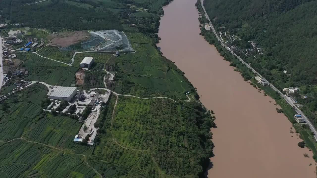 云南省金沙江（长江）航拍风光视频素材