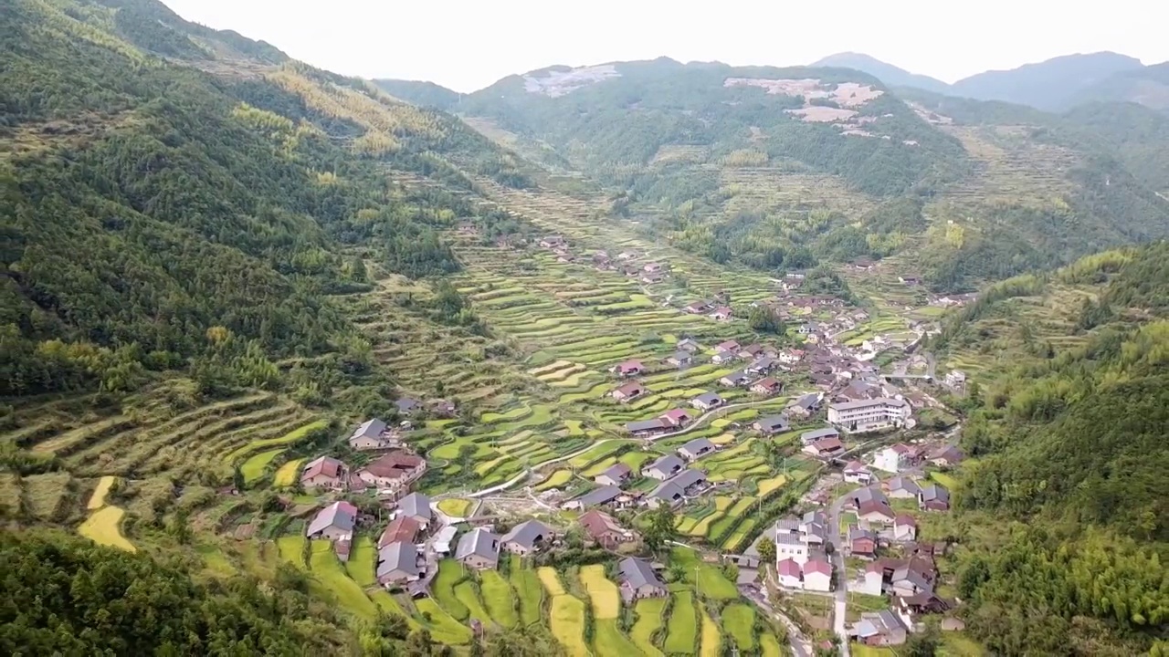 国家级传统村落云和县沙铺村视频素材