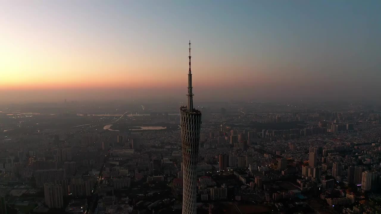 广州塔朝霞景观视频素材