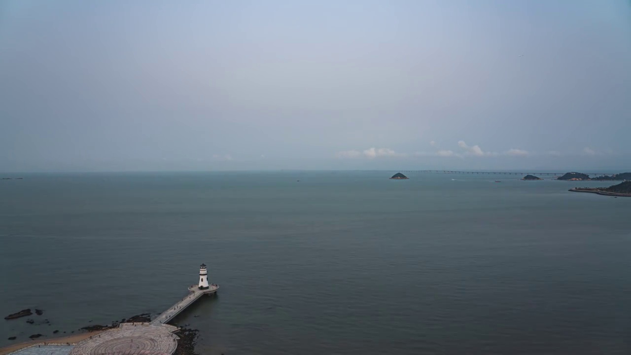 珠海海滨泳场爱情邮局日转夜延时视频素材