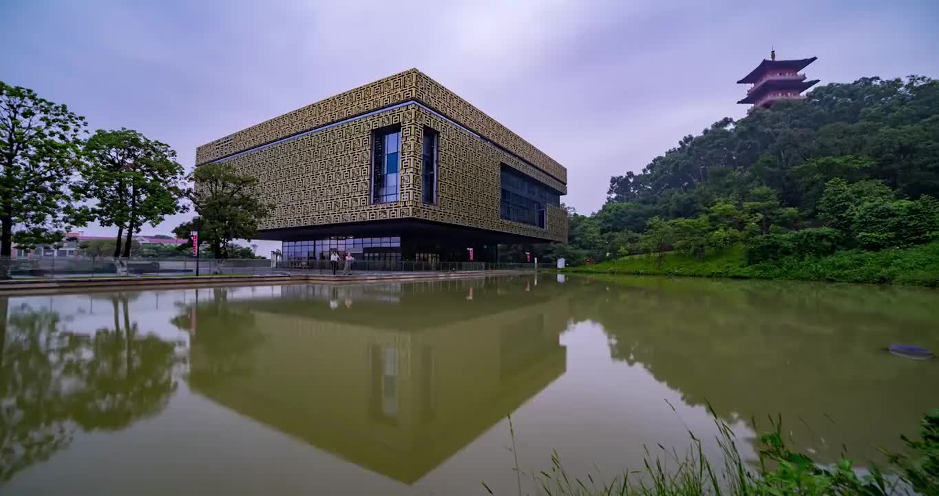 东莞香市公园日转夜延时，晚霞视频下载