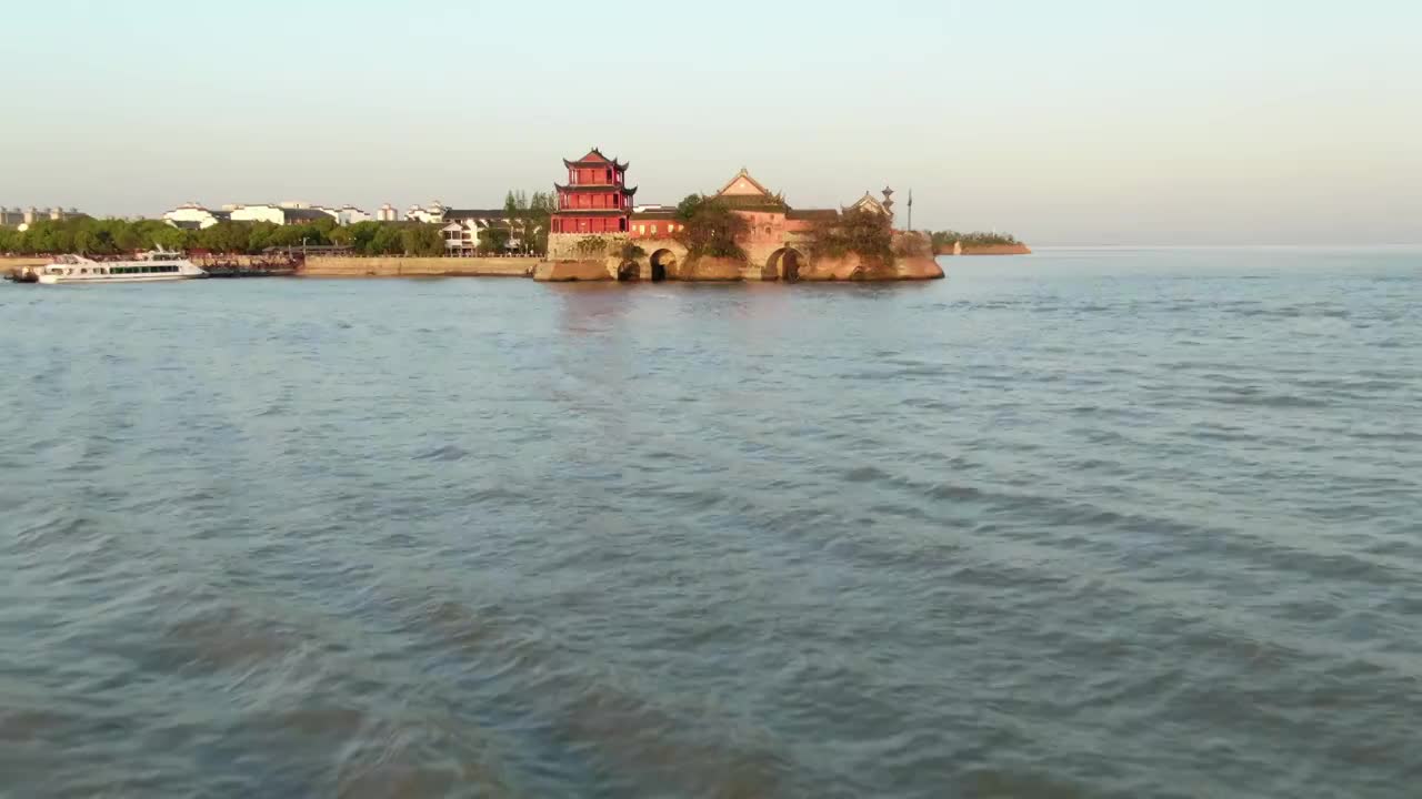 航拍合肥市巢湖中庙风景区视频素材