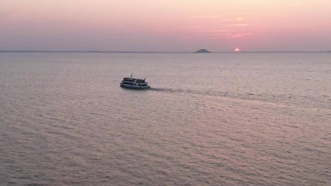 航拍合肥市巢湖中庙风景区视频素材