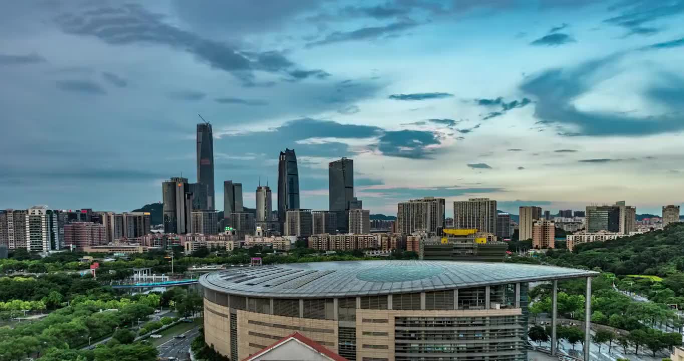 东莞日转夜延时，车轨，晚霞视频素材