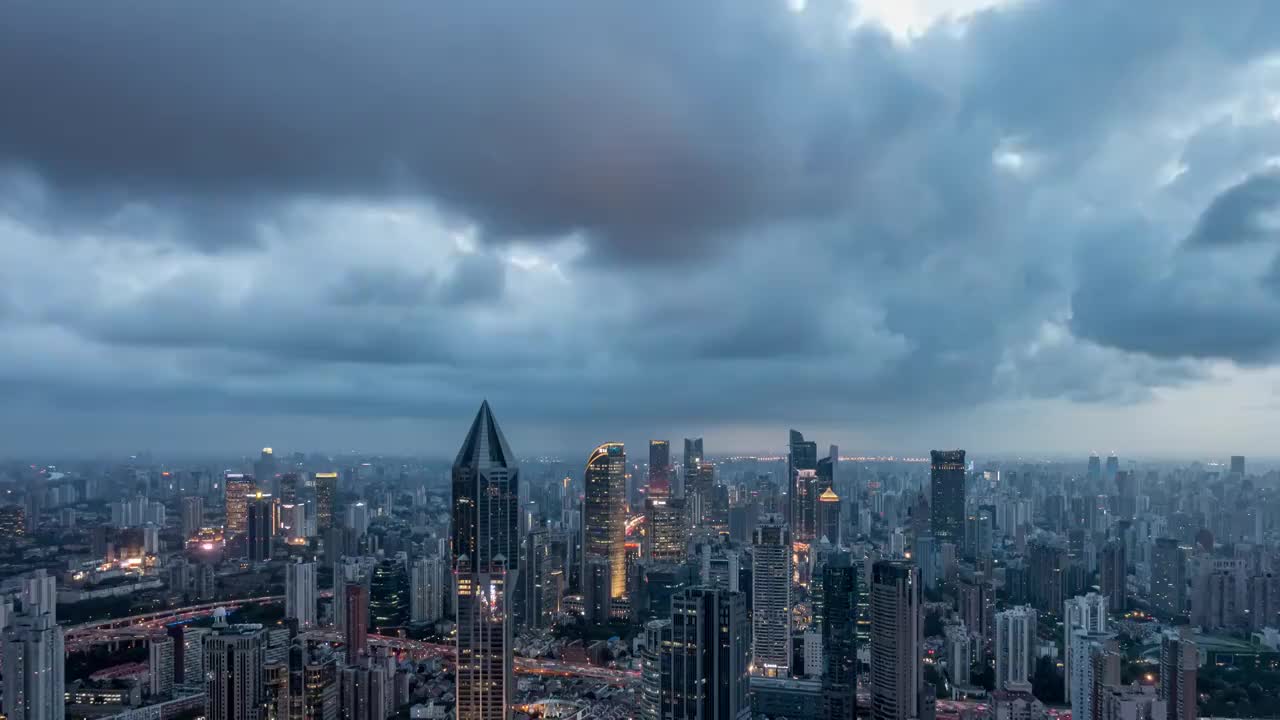 上海城市风光夜景视频素材