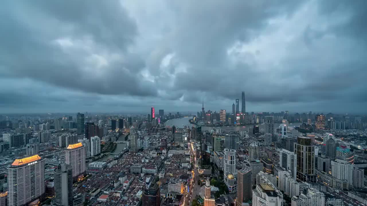 上海城市风光夜景视频素材