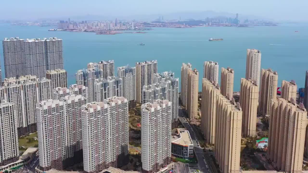 山东省青岛，海边，海景房视频素材