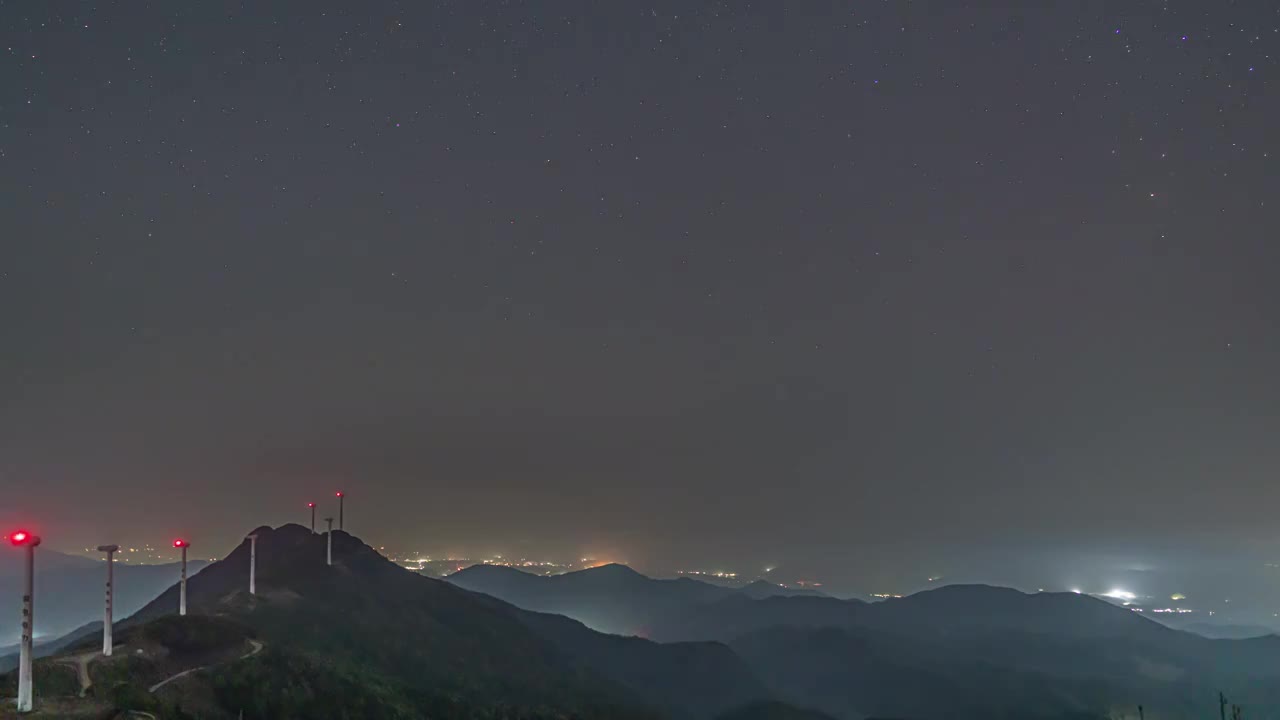 河源缺牙山星空视频素材