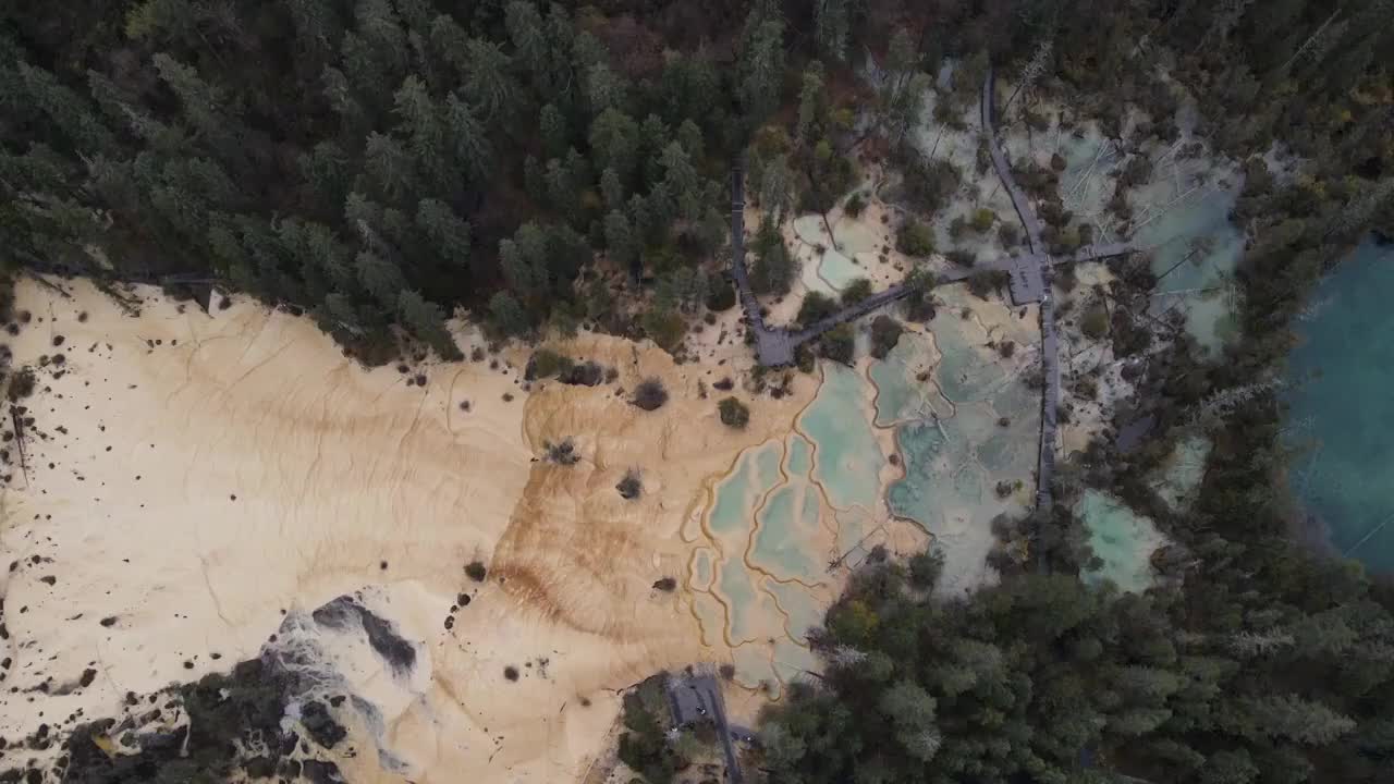 神仙池原始森林湖泊风光视频素材