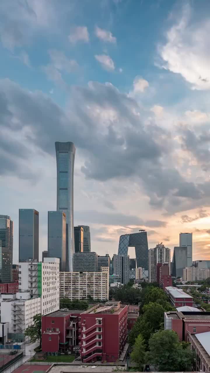 北京CBD日落夜景视频素材