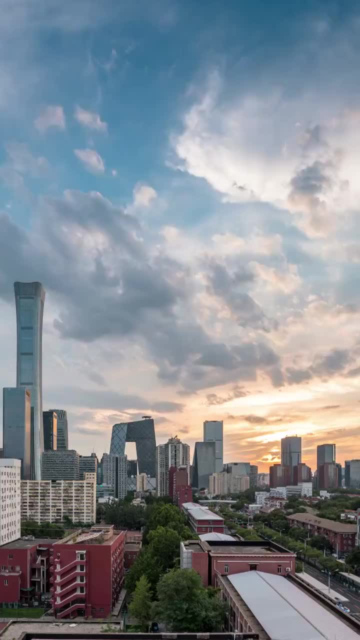 北京CBD日落夜景视频素材