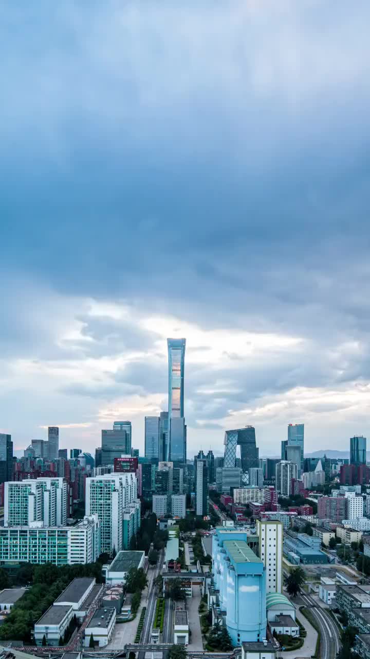 北京CBD日落夜景视频素材