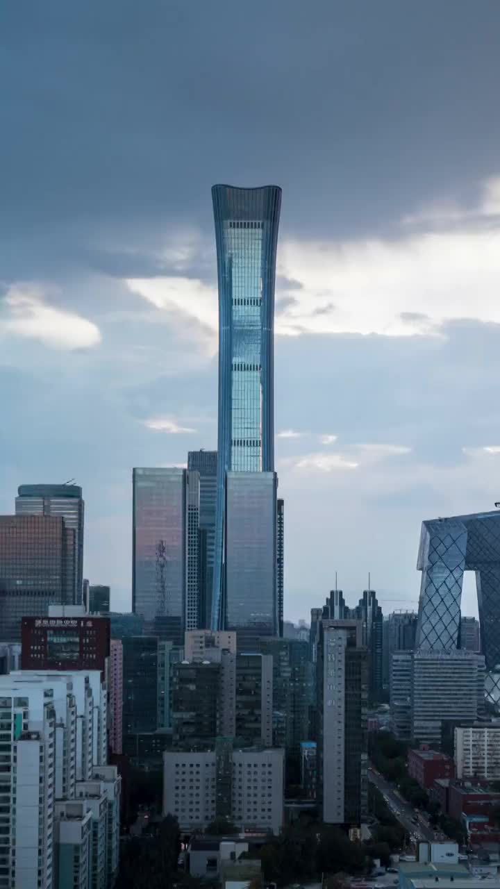 北京CBD日落夜景视频素材