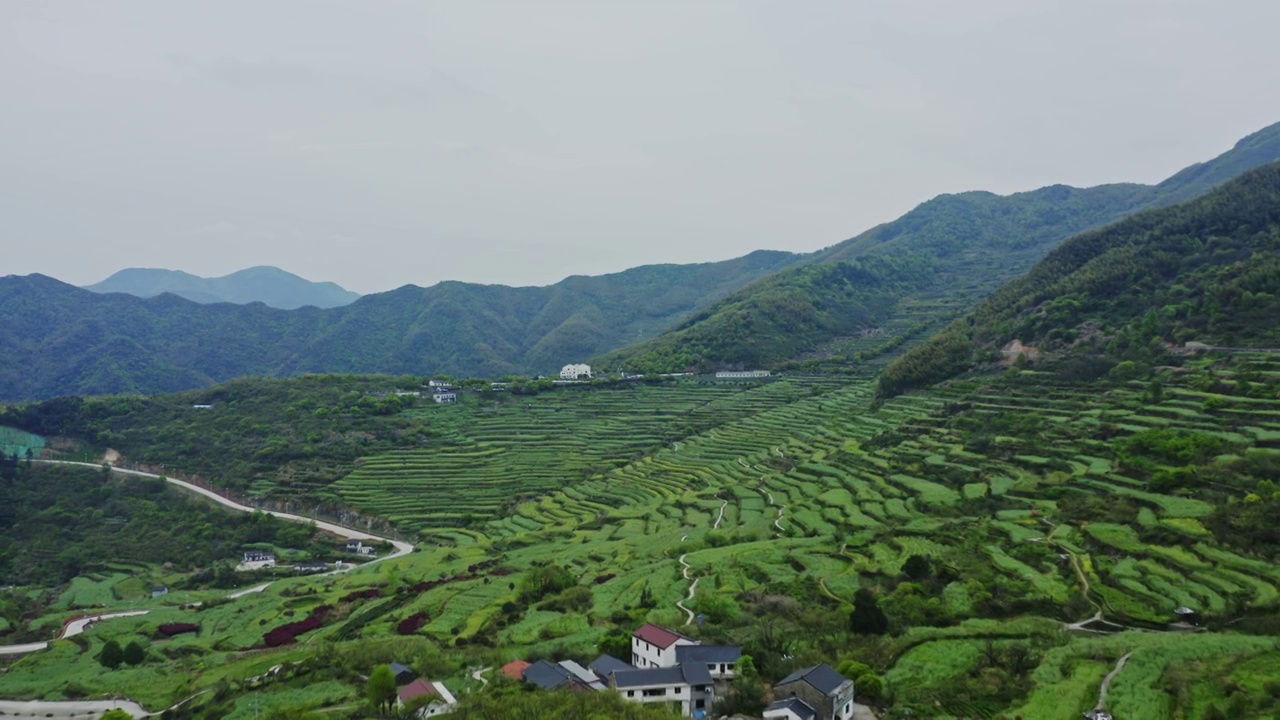 上虞覆卮山梯田航拍视频素材