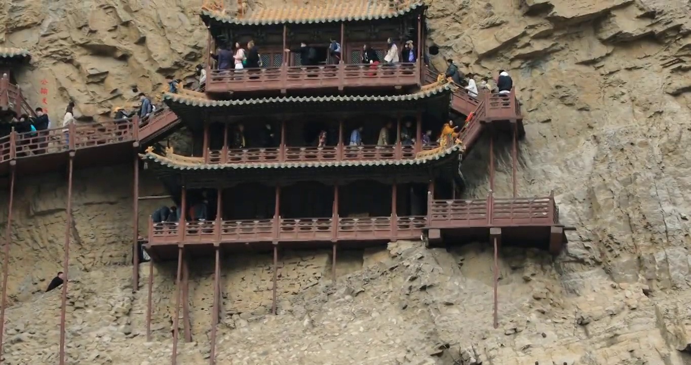 山西恒山悬空寺视频素材