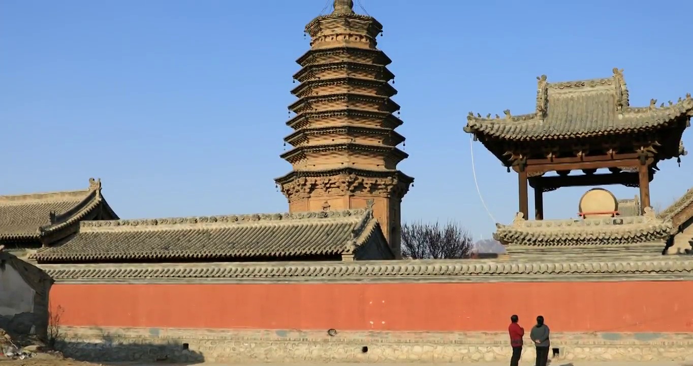 山西浑源圆觉寺塔视频素材