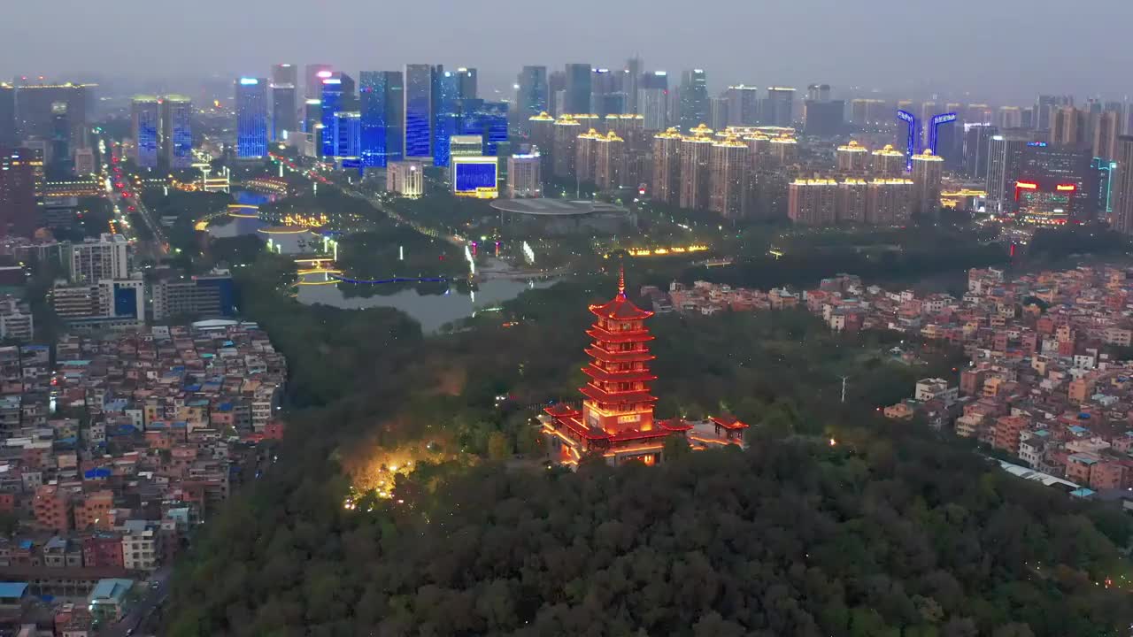 佛山千灯湖夜景视频素材