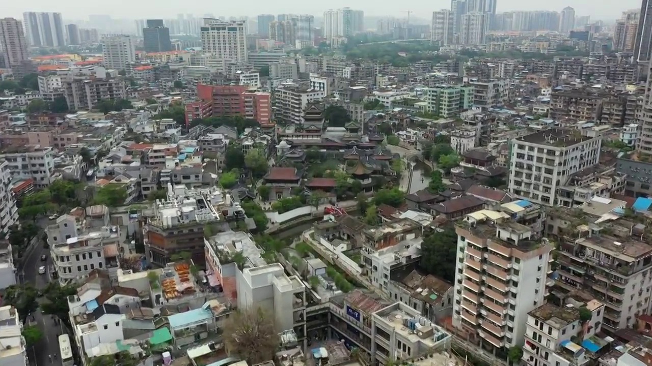 广东省广州市荔湾区永庆坊粤剧艺术博物馆航拍视频素材