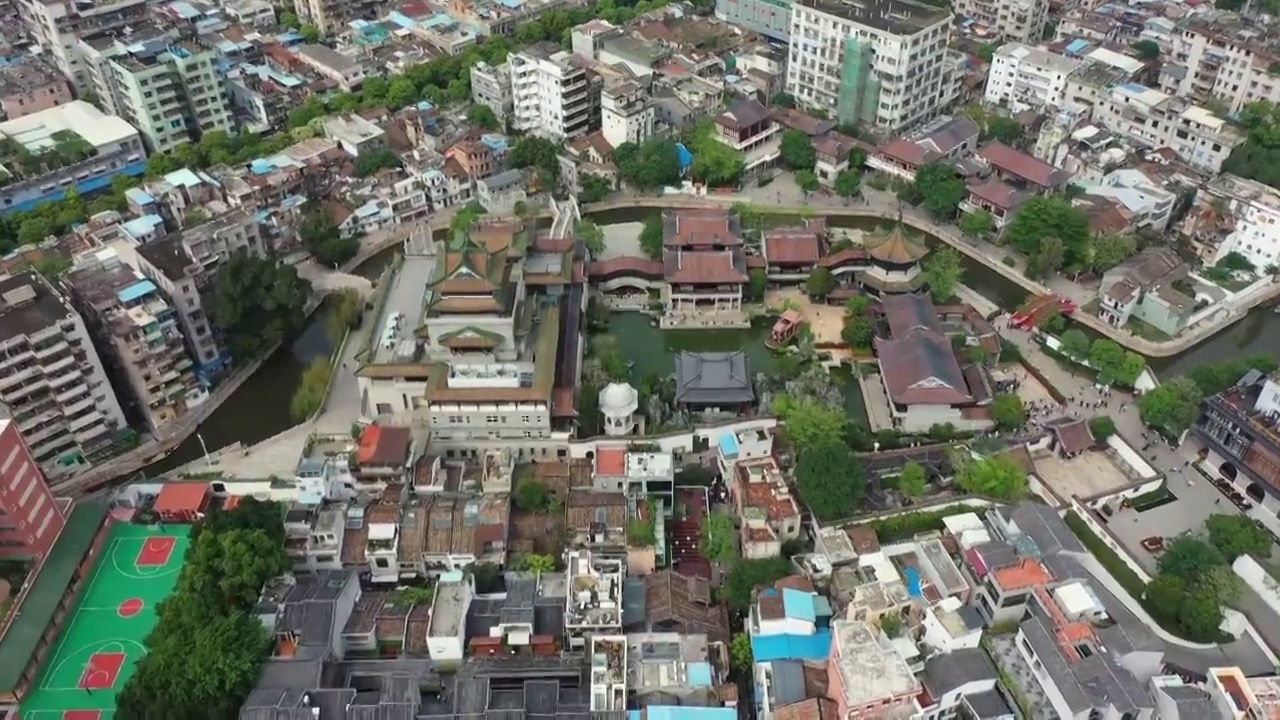 广东省广州市荔湾区永庆坊粤剧艺术博物馆航拍视频素材